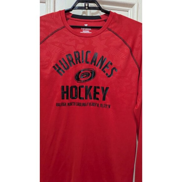 Carolina Hurricanes Hockey Fanatics Red Long-Sleeve Shirt XL Polyester Mens - Picture 3 of 7